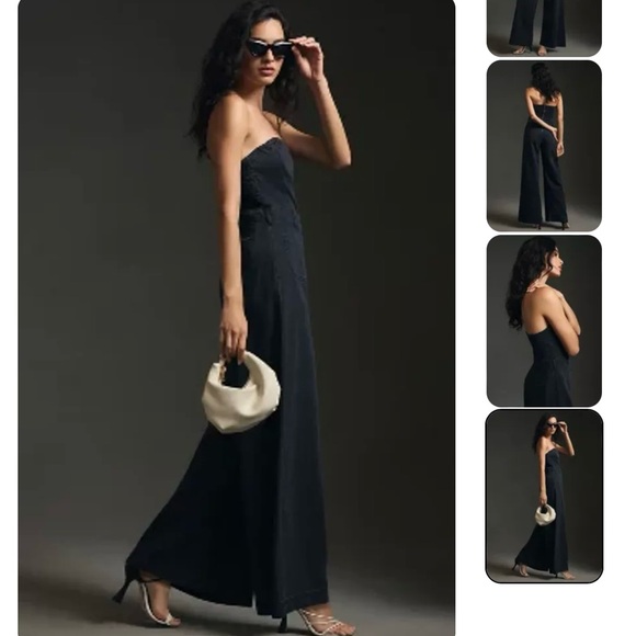 Anthropologie Pilcro polished wide leg Denim jumpsuit - Picture 5 of 7